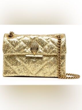 Kurt Geiger LIMITED EDITION- Gold Sparkle Mini Kensington 2-Way Bag EUC